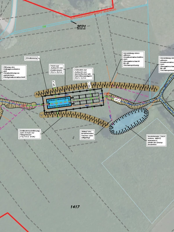 Teichanlage Fischzucht Krebsteich